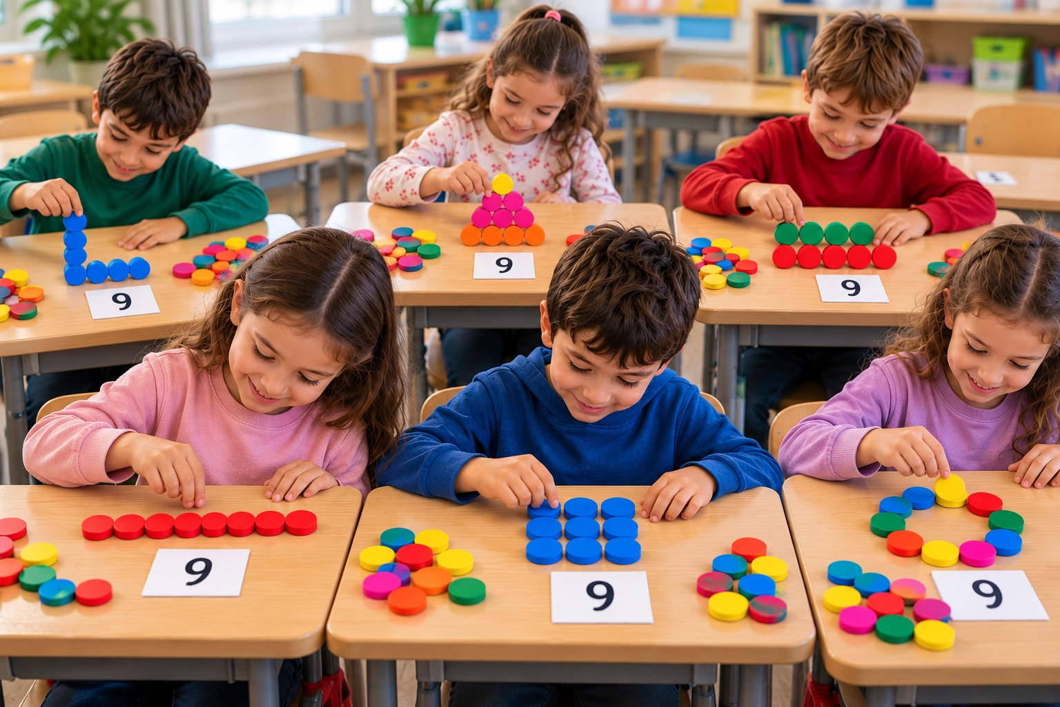 Mıknatıslı Sayı Pulu- 5 Renk 100 Adet