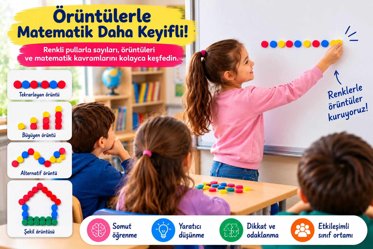 Mıknatıslı Sayı Pulu- 5 Renk 200 Adet