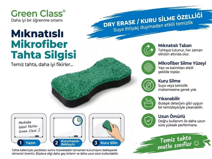 Mıknatıslı Mikrofiber  Tahta Silgisi