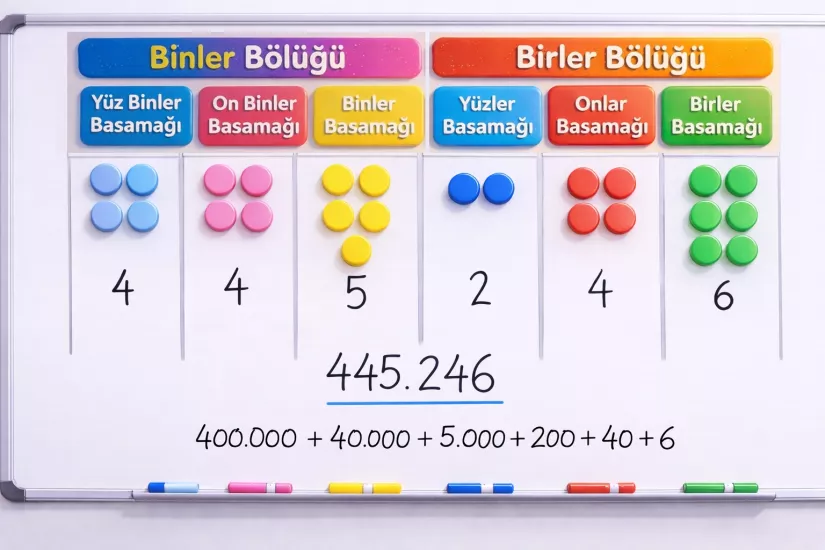 Manyetik sayı sistemi ;6 renk 120 manyetik sayma pulu,  mentossori